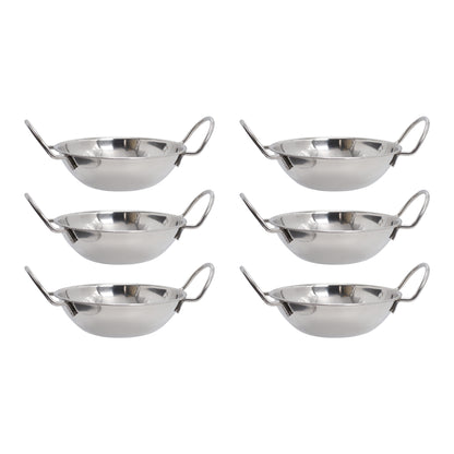Buckingham Pack of 6 Stainless Steel Balti Dishes