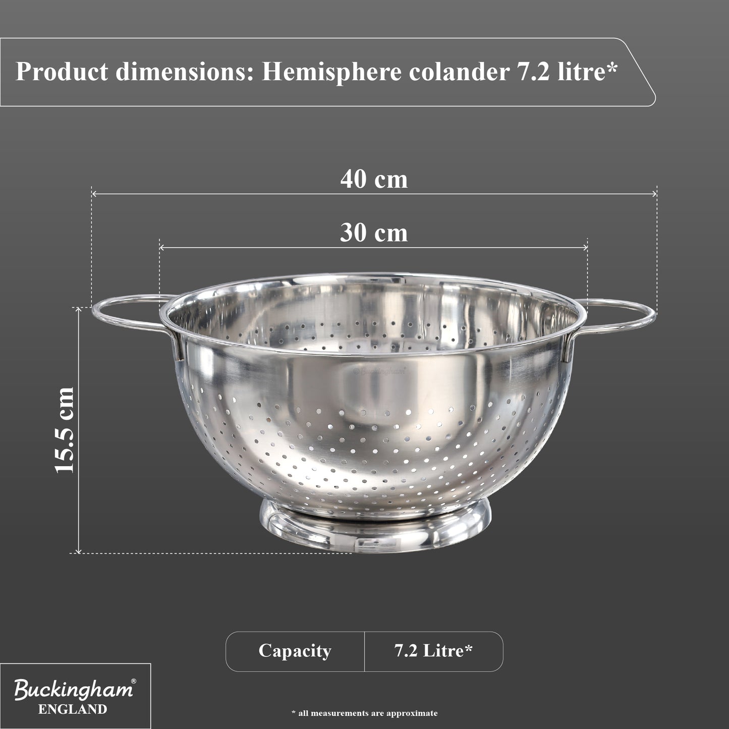 Buckingham Stainless Steel Hemisphere Colander