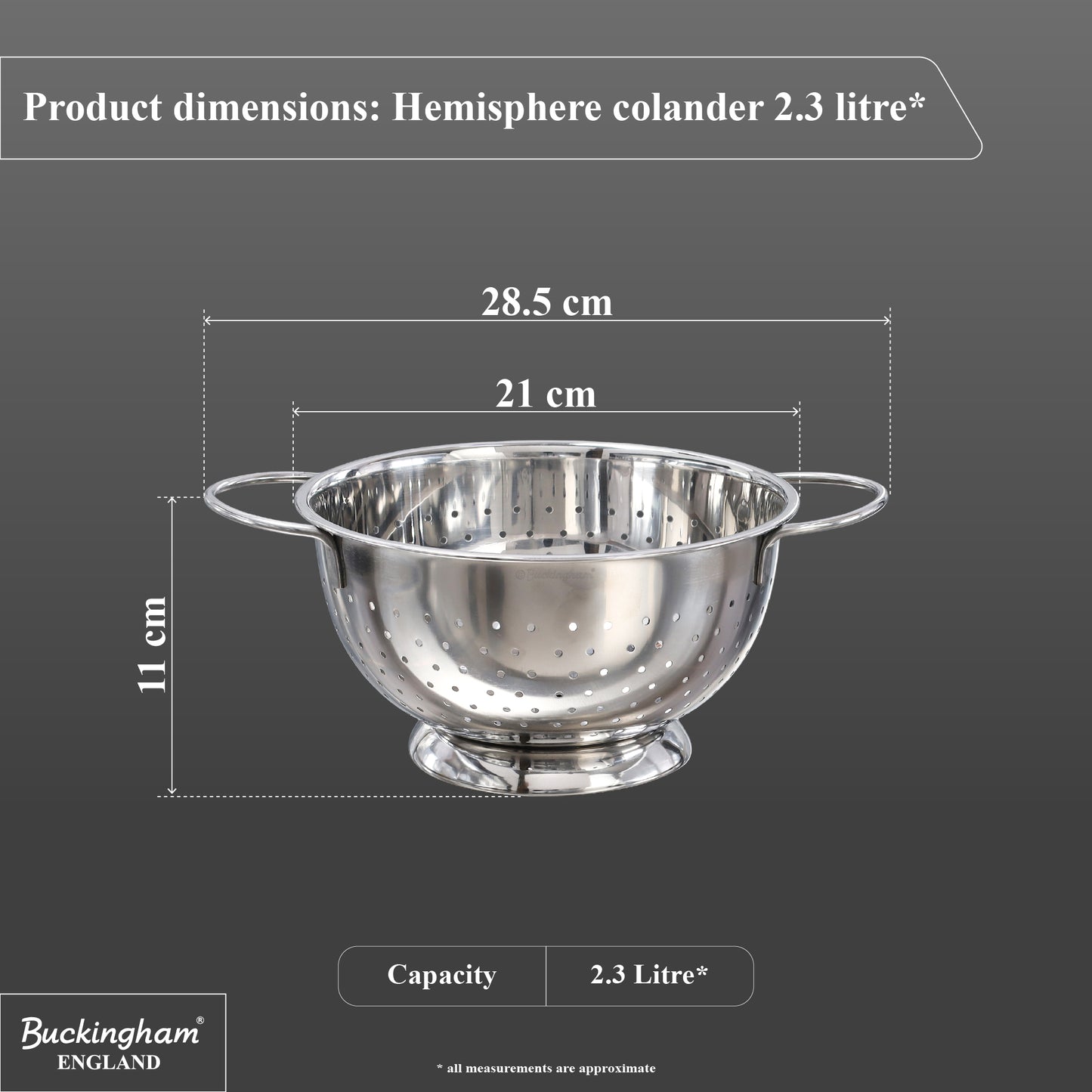 Buckingham Stainless Steel Hemisphere Colander