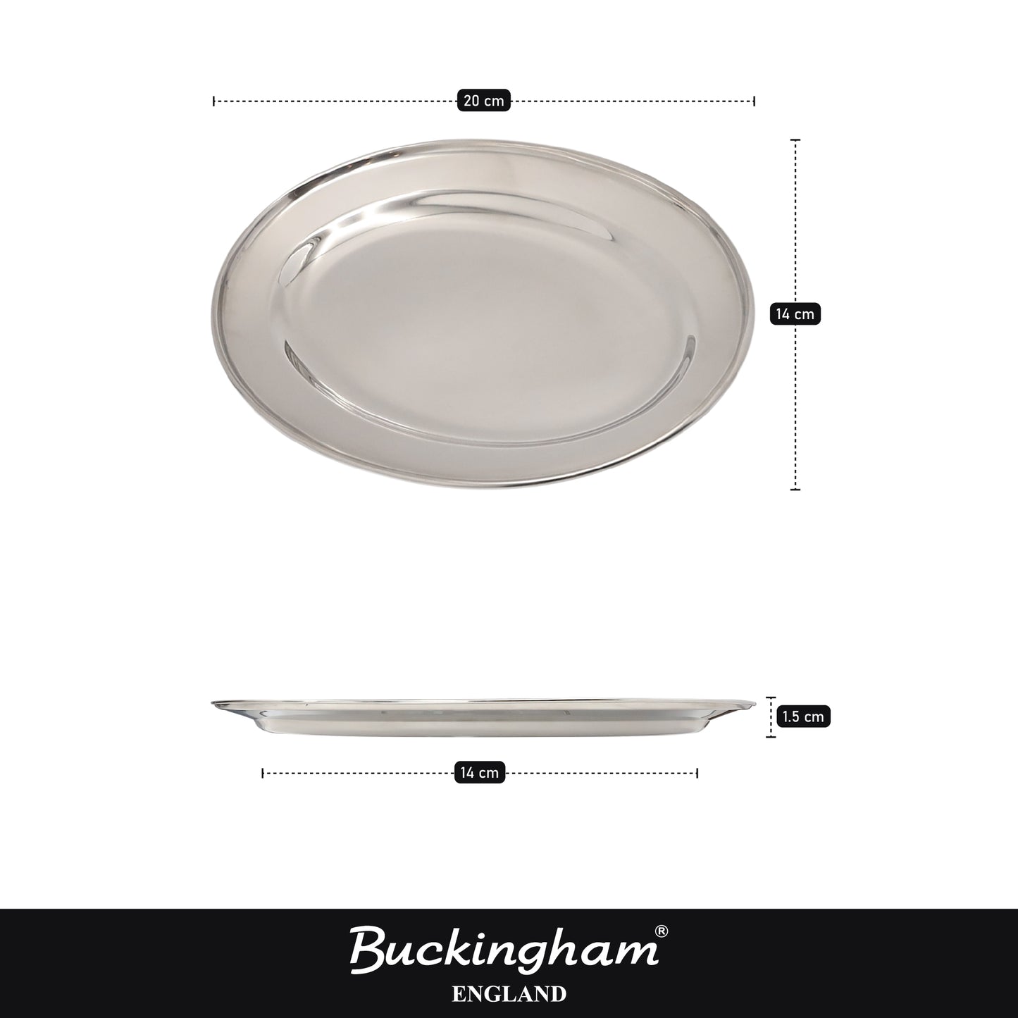 Buckingham Stainless Steel Oval Tray