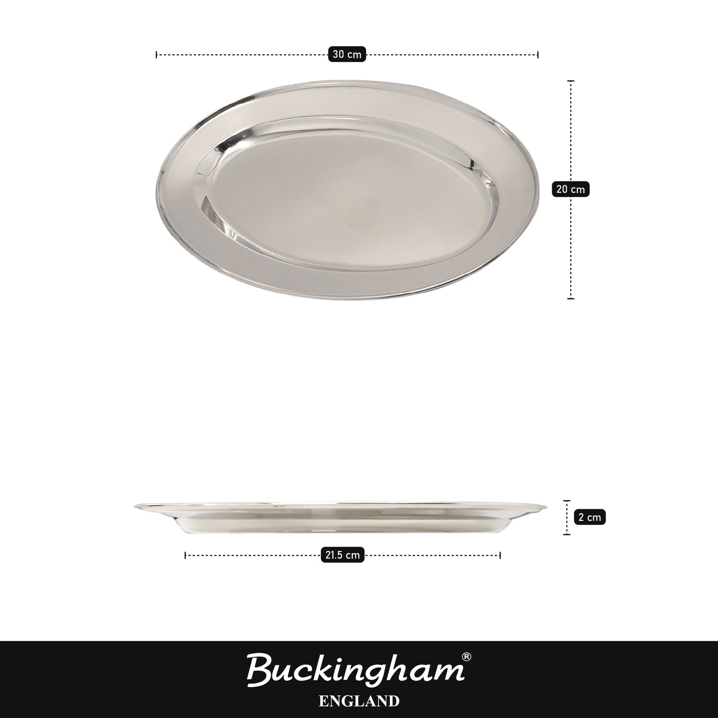Buckingham Stainless Steel Oval Tray