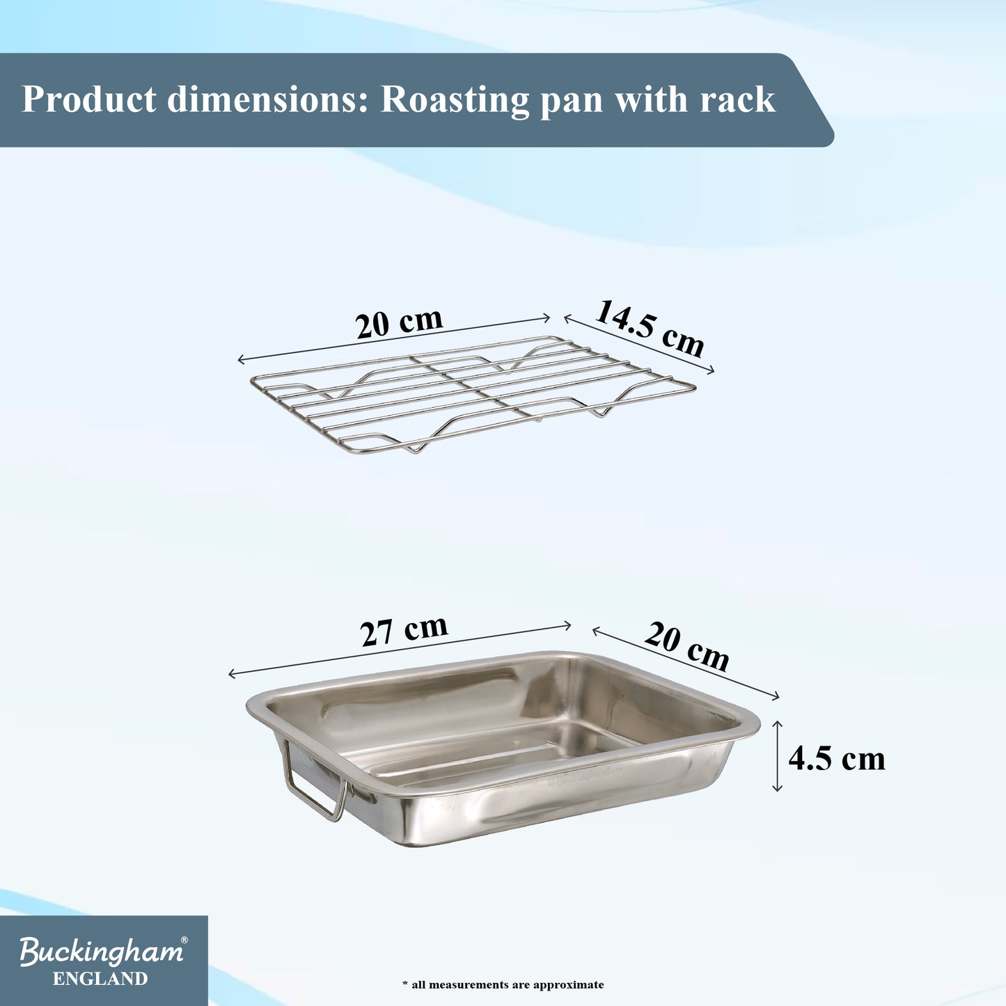 Buckingham Roasting dish with grill Folding Side Handles