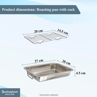 Buckingham Roasting dish with grill Folding Side Handles