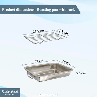 Buckingham Roasting dish with grill Folding Side Handles