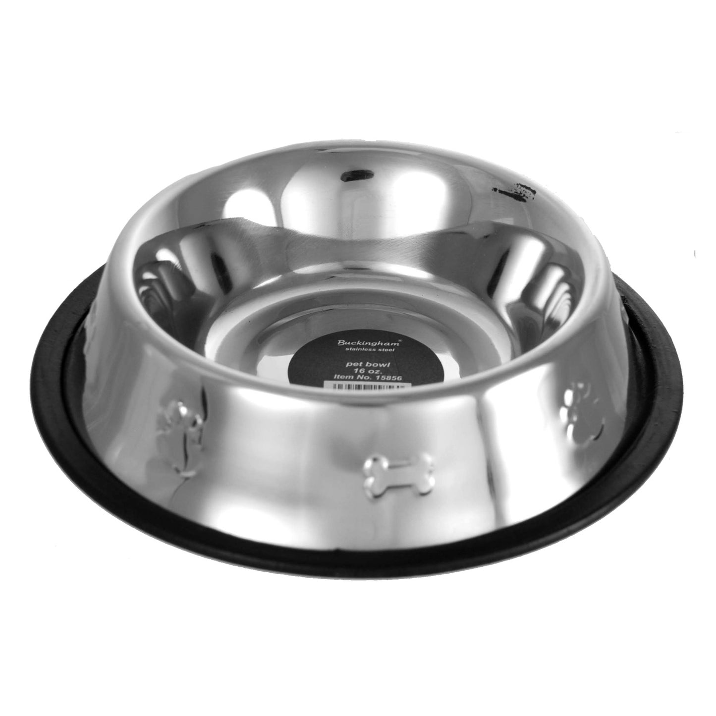 Stainless Steel Buckingham Dog Bowl (0.45 Ltr) W/ Paw Motif