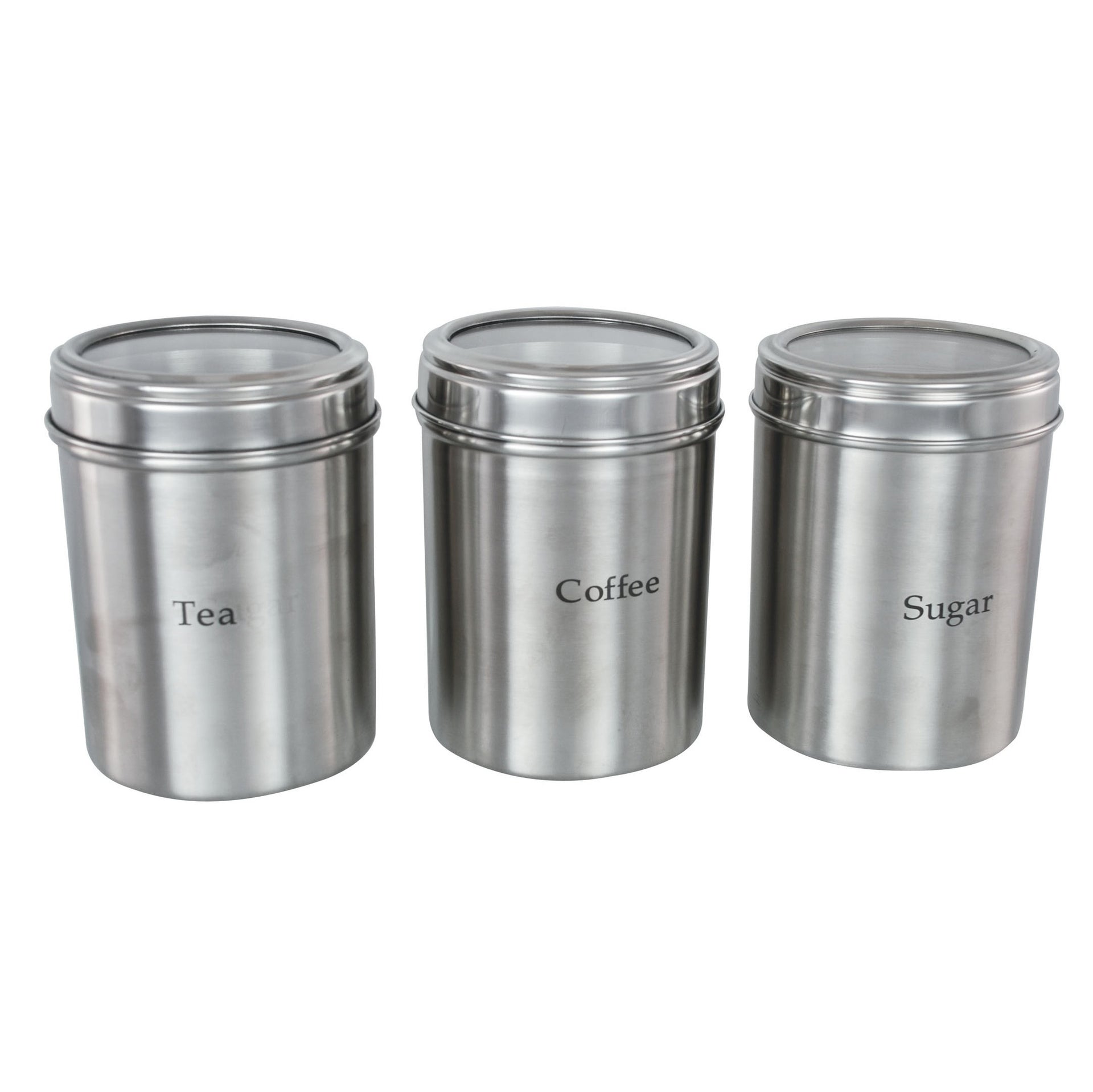 Buckingham Stainless Steel Set of Storage Canisters with Acrylic
