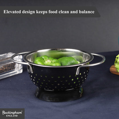 Buckingham Stainless Steel Hemisphere colander / strainer Black