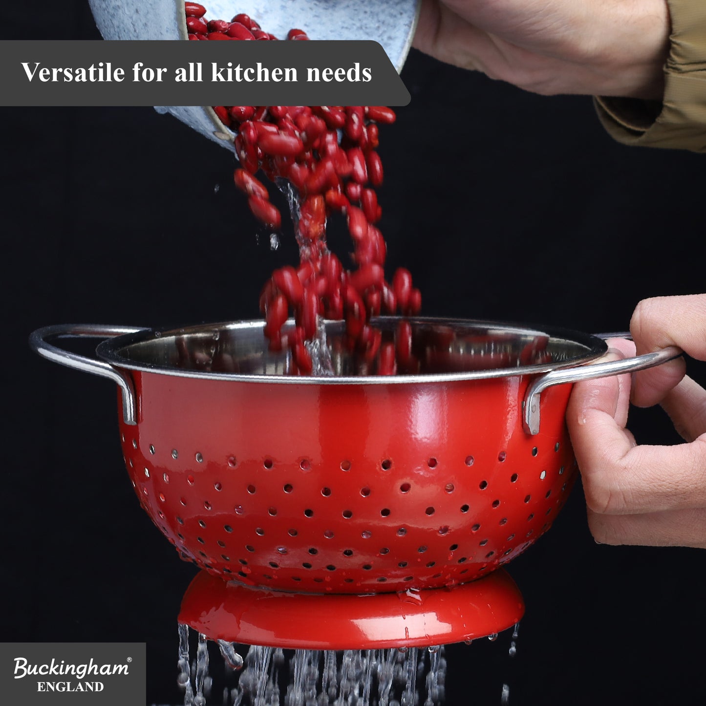 Buckingham Hemisphere colander / strainer , Red