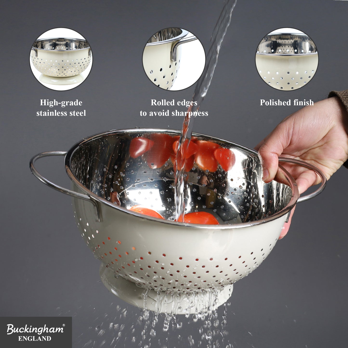 Buckingham Hemisphere colander / strainer , Cream