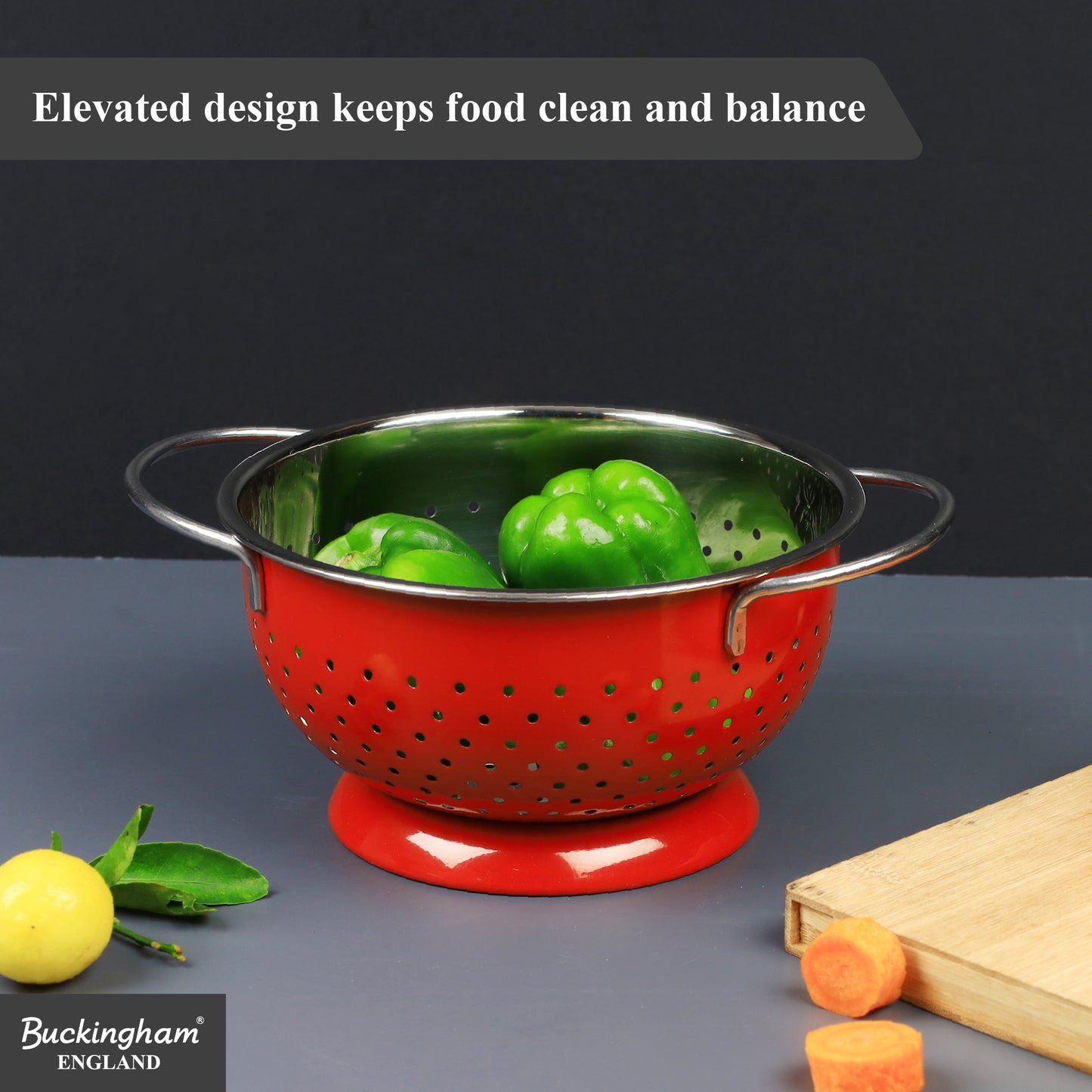 Buckingham Hemisphere colander / strainer , Red
