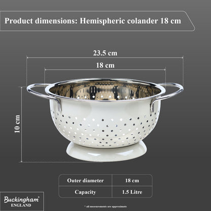 Buckingham Hemisphere colander / strainer , Ivory Grey