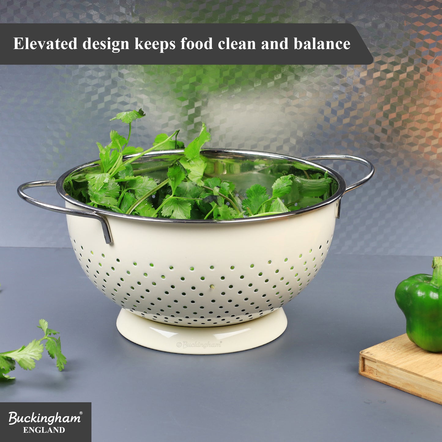 Buckingham Hemisphere colander / strainer , Cream