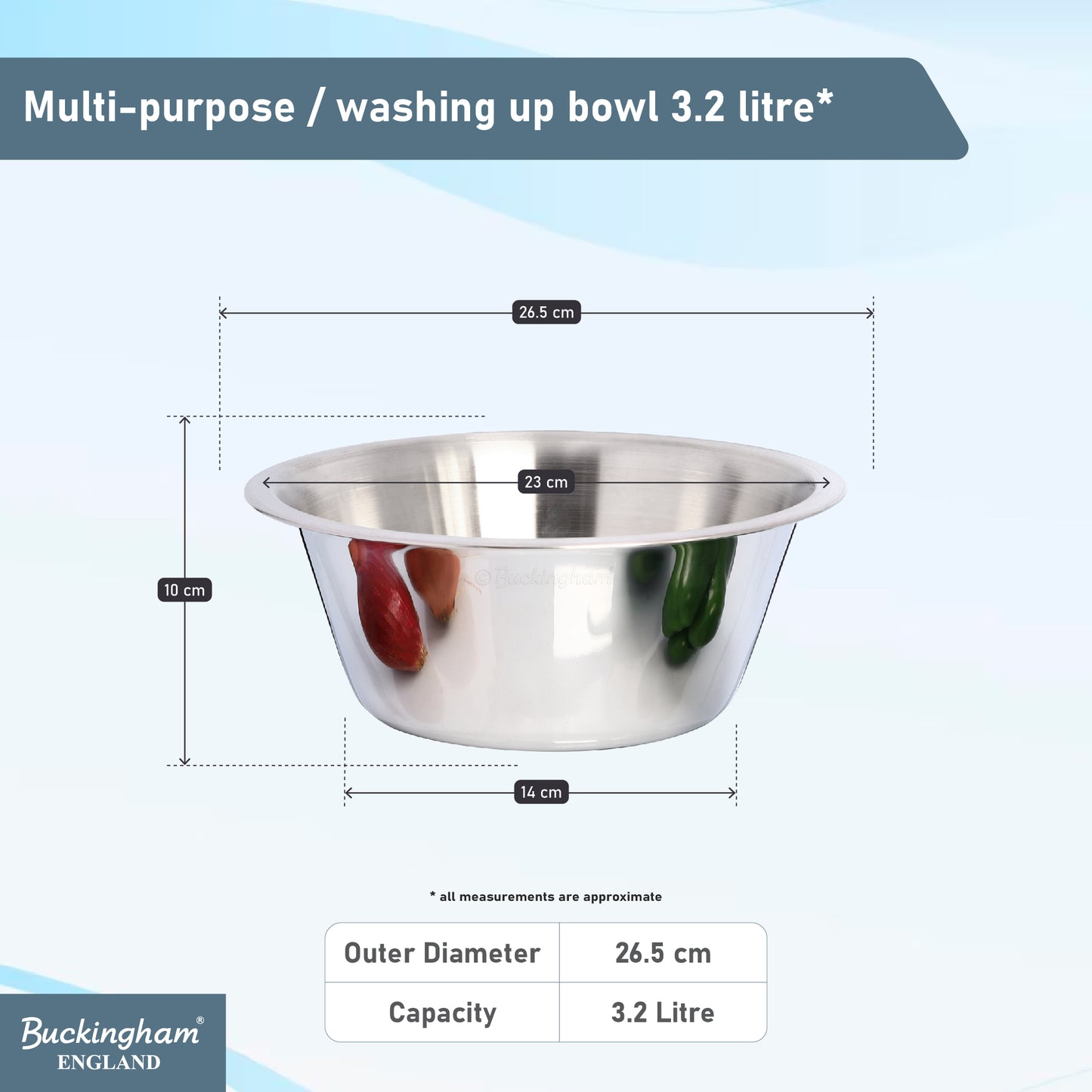 Buckingham Stainless Steel Multi Purpose Washing Up Bowl