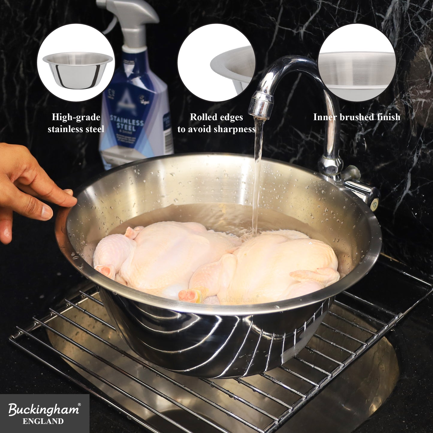 stainless steel washing up bowl