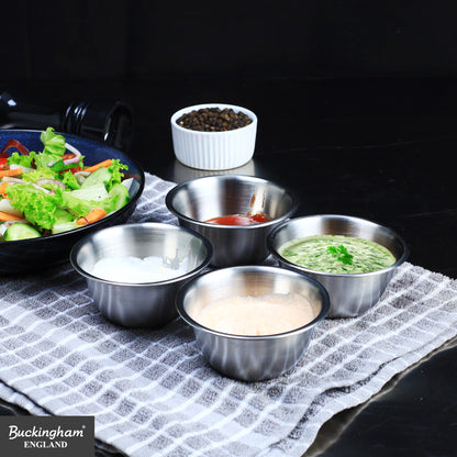 Buckingham Stainless Steel Set of 4 Mini Pudding Bowl 200 ml (10 cm)