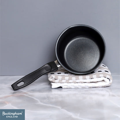 Buckingham Stainless Steel Milk Pan with Bakelite Handle 14 cm 0.9 Litre
