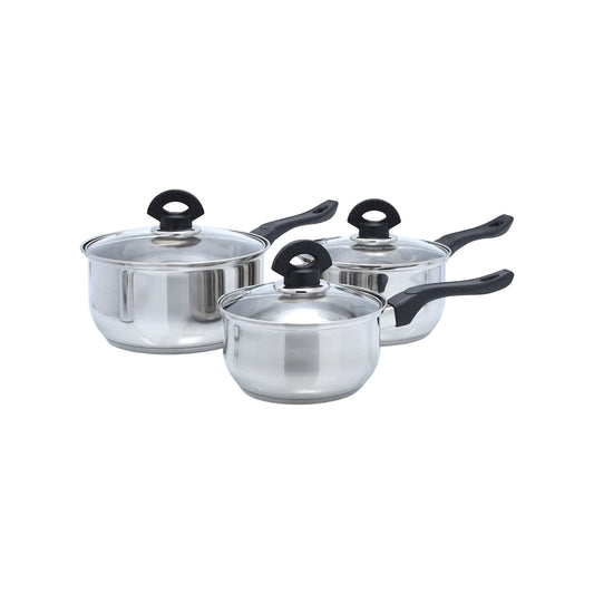 Buckingham 3 Piece Induction Stainless Steel Cookware Saucepan Set