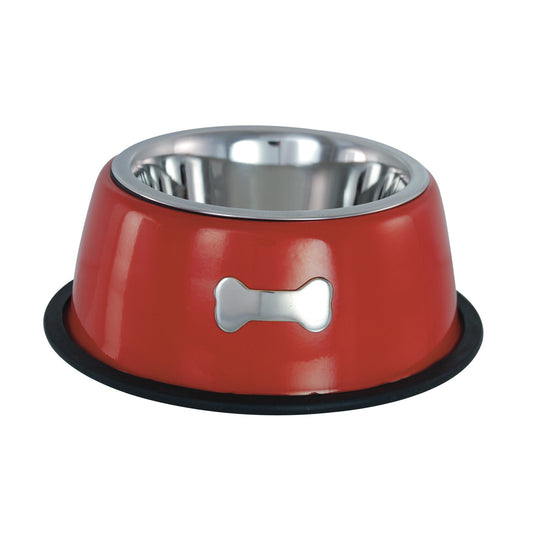 Buckingham Stainless Steel Dog Bowl Red