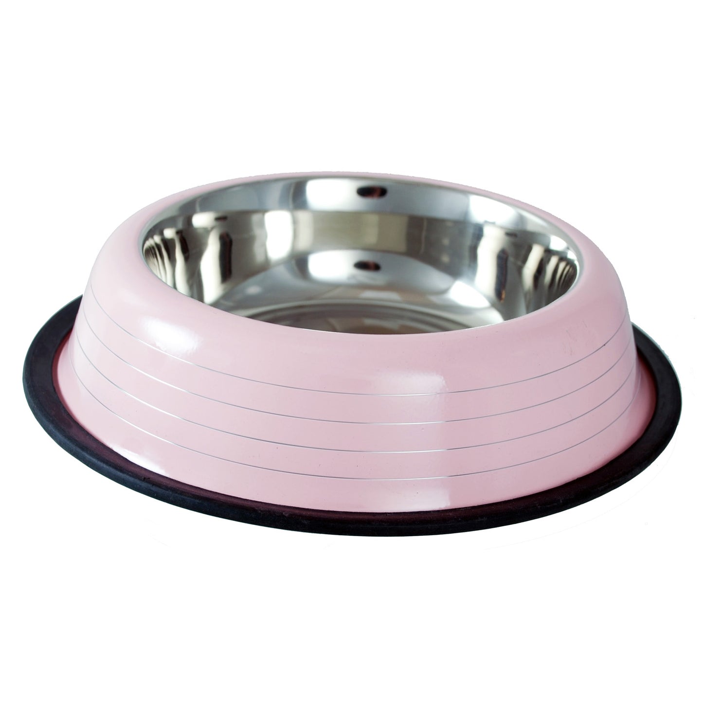Buckingham Striped Dog Bowl Pink (32oz)
