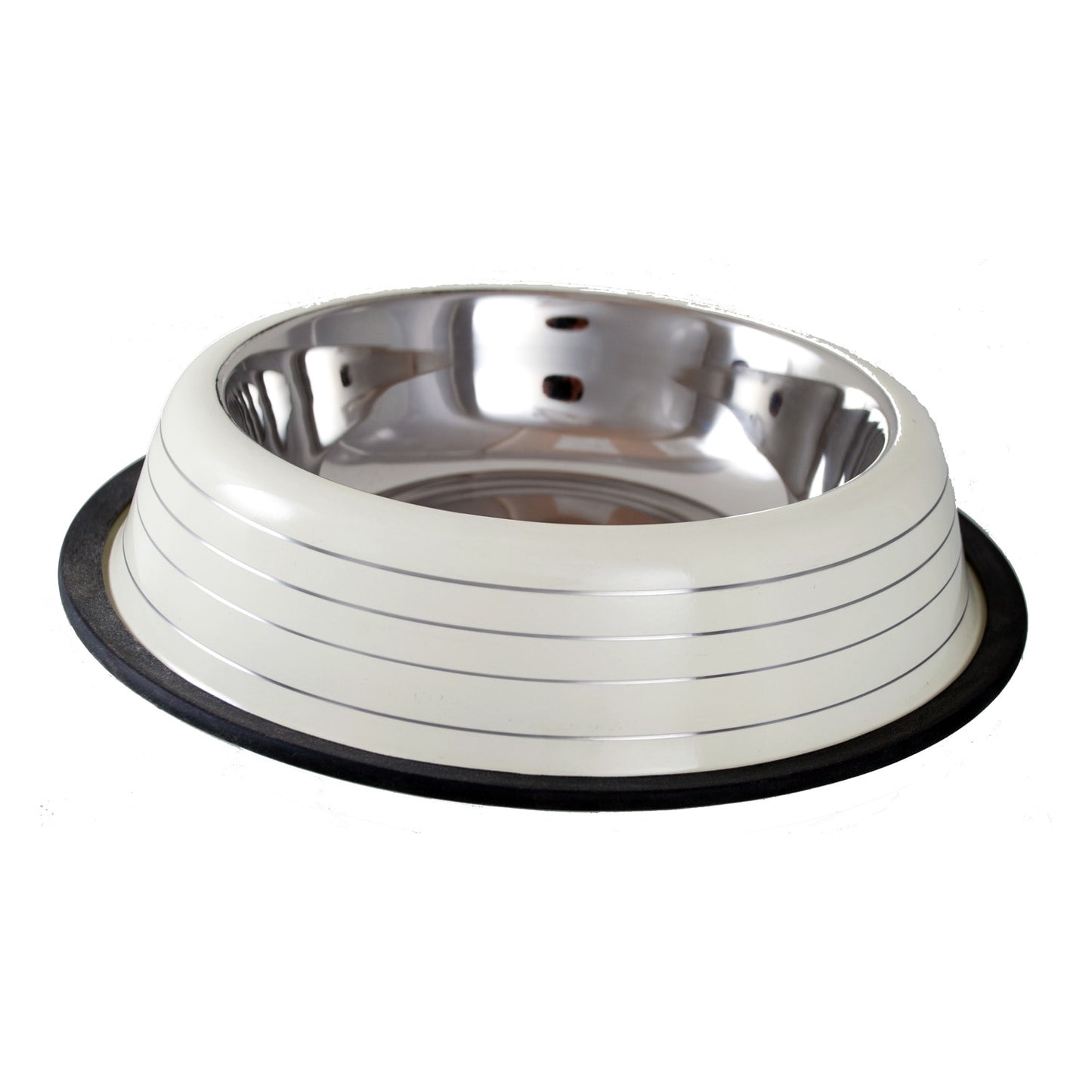 Buckingham Striped Dog Bowl Cream (64oz)