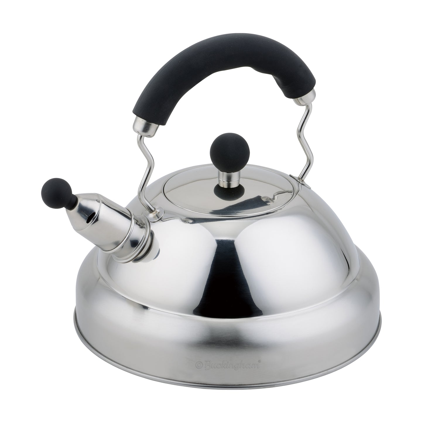 Buckingham Stainless Steel Stovetop Whistling Kettle with Soft Grip Handle 3 Litre