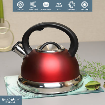 Buckingham Stainless Steel Stovetop Kettle Easy Grip Handle 3 Litre
