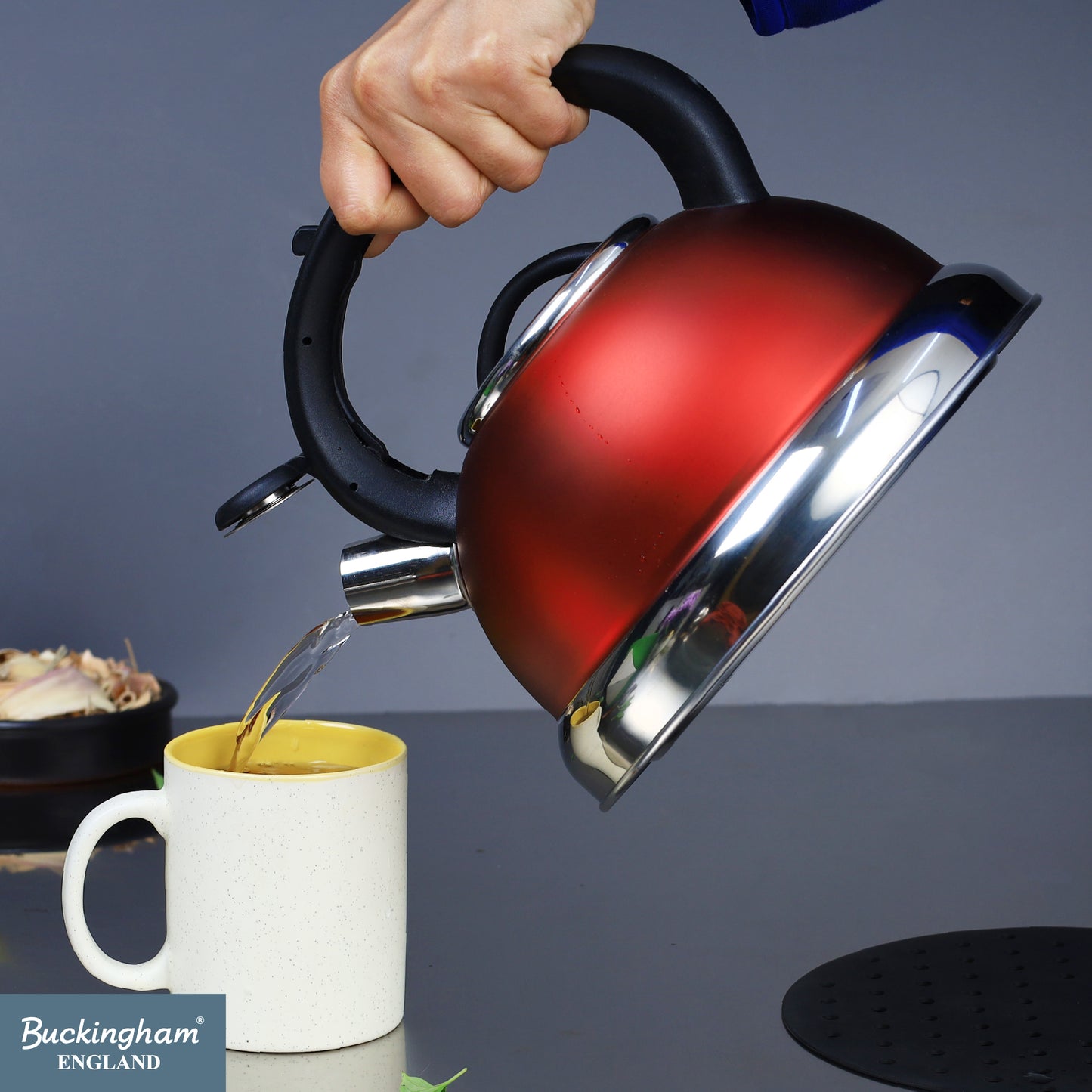 Buckingham Stainless Steel Stovetop Kettle Easy Grip Handle 3 Litre
