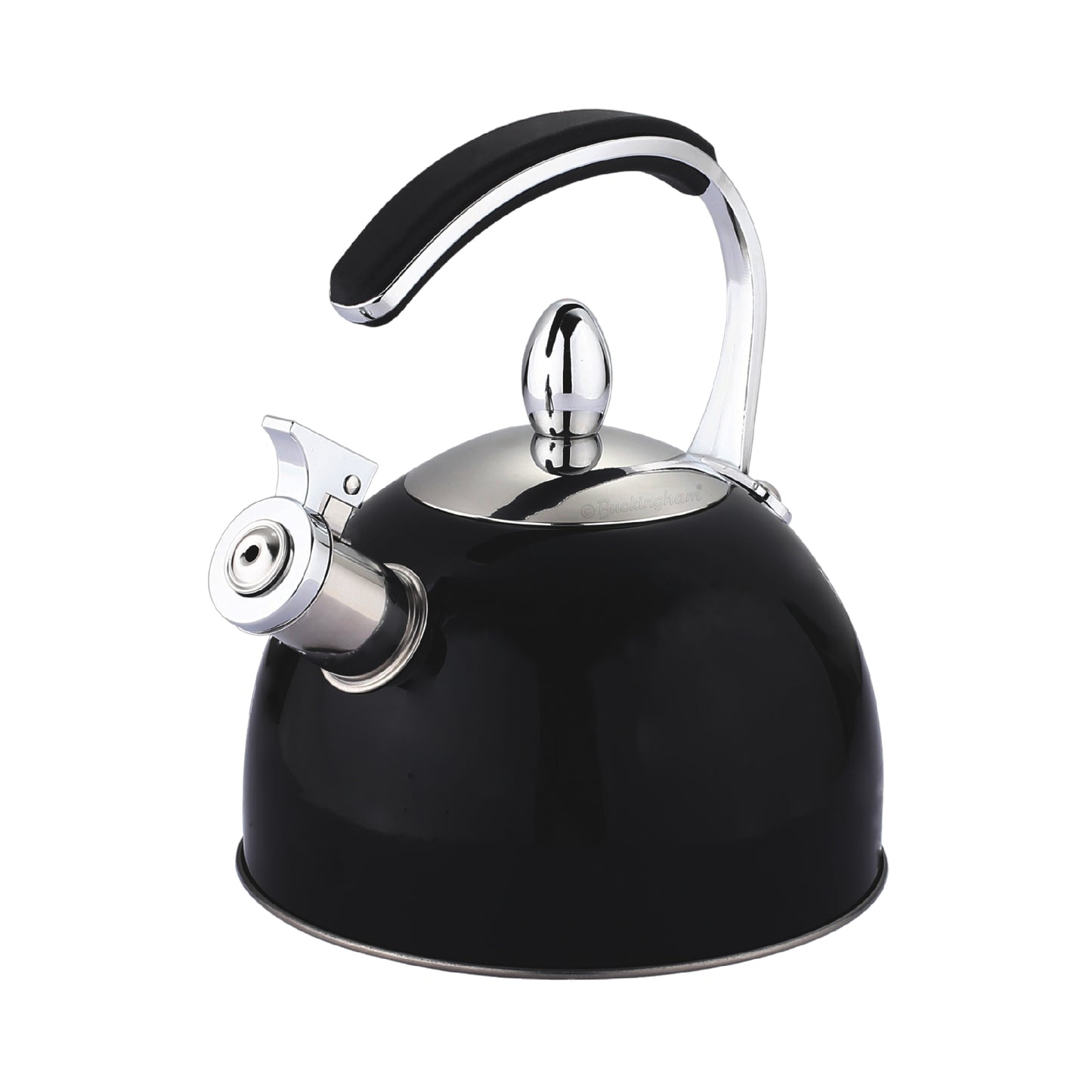 Buckingham Stainless Steel Stovetop Whistling Kettle with Soft Touch Silicon Handle 2 Litre