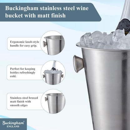 Buckingham Stainless Steel Champagne / Wine Bottle Bucket 4.8 L / 21.5 cm