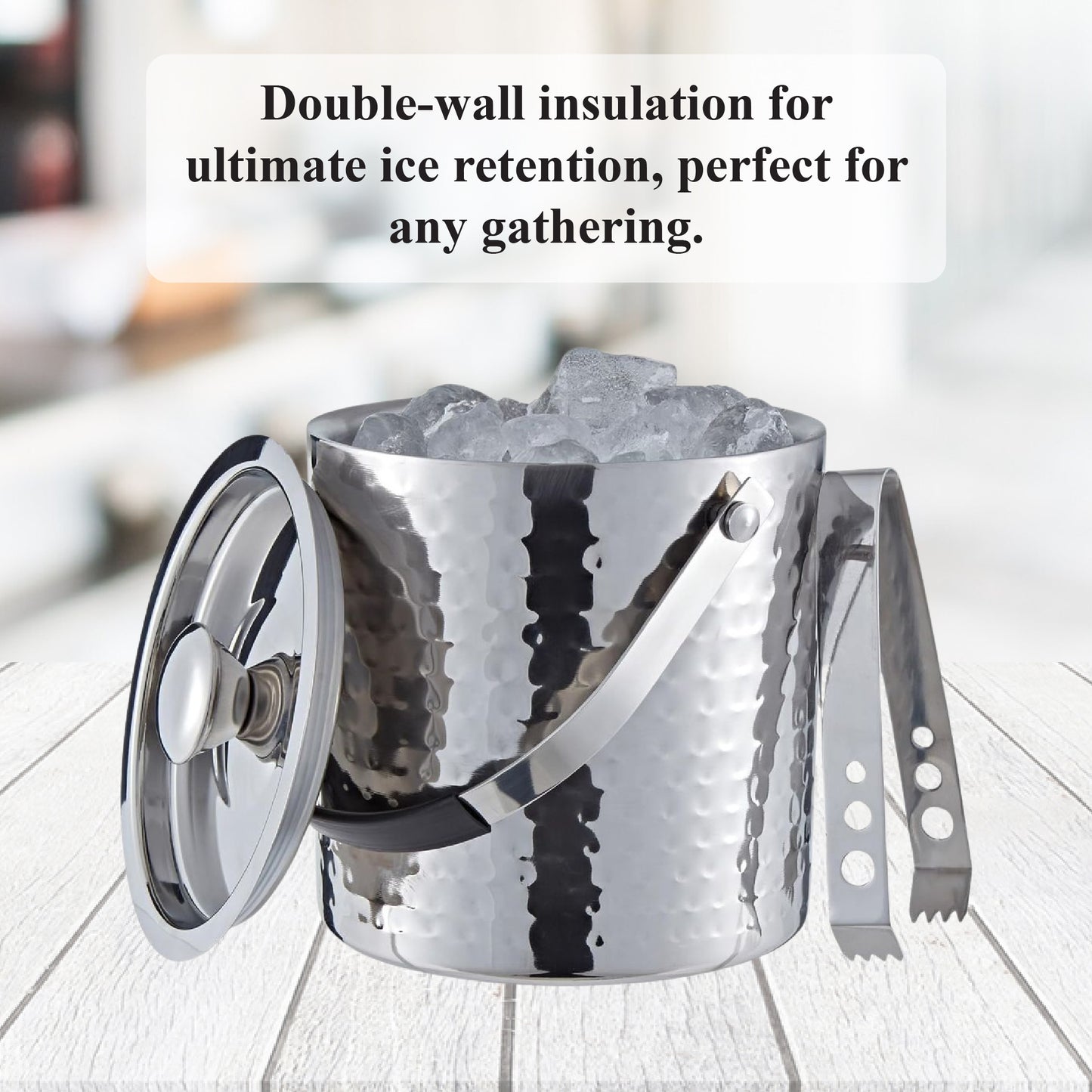 Buckingham Stainless Steel Double Wall Ice Bucket with Tong 1.75 L