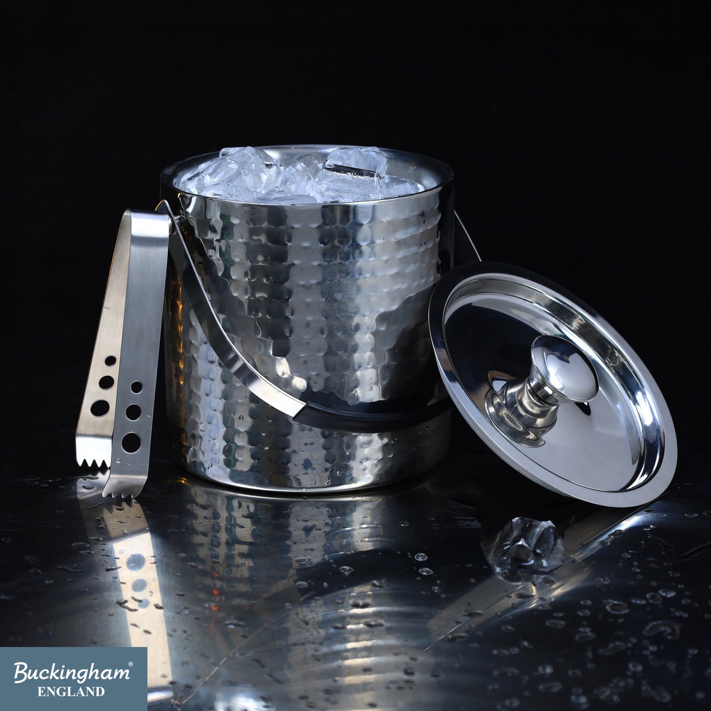 Buckingham Stainless Steel Double Wall Ice Bucket with Tong 1.75 L