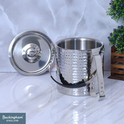 Buckingham Stainless Steel Double Wall Ice Bucket with Tong 1.75 L