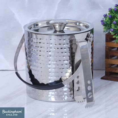 Buckingham Stainless Steel Double Wall Ice Bucket with Tong 1.75 L