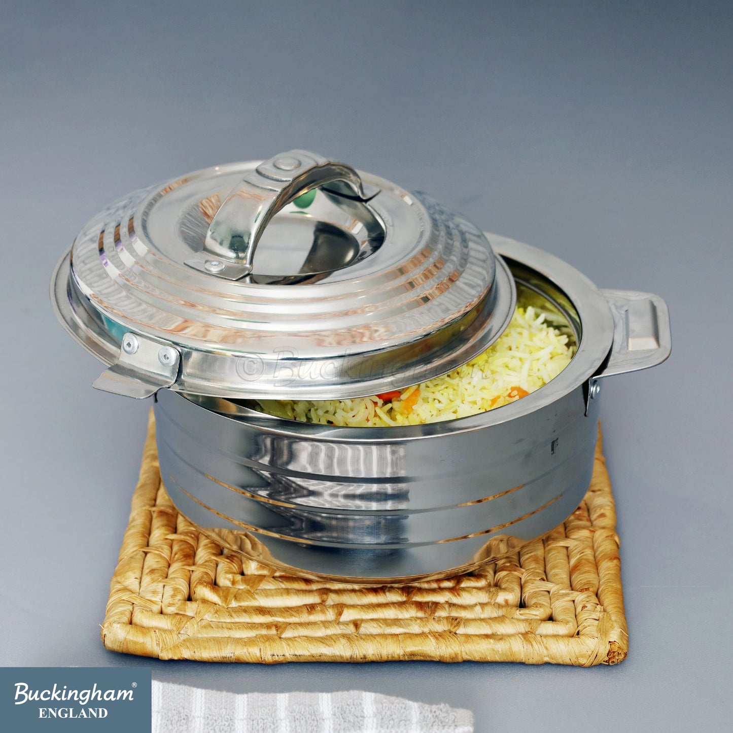Buckingham Stainless Steel Double Wall Insulated Hotpot Ribbed Design