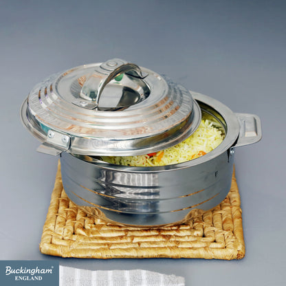 Buckingham Stainless Steel Double Wall Insulated Hotpot Ribbed Design