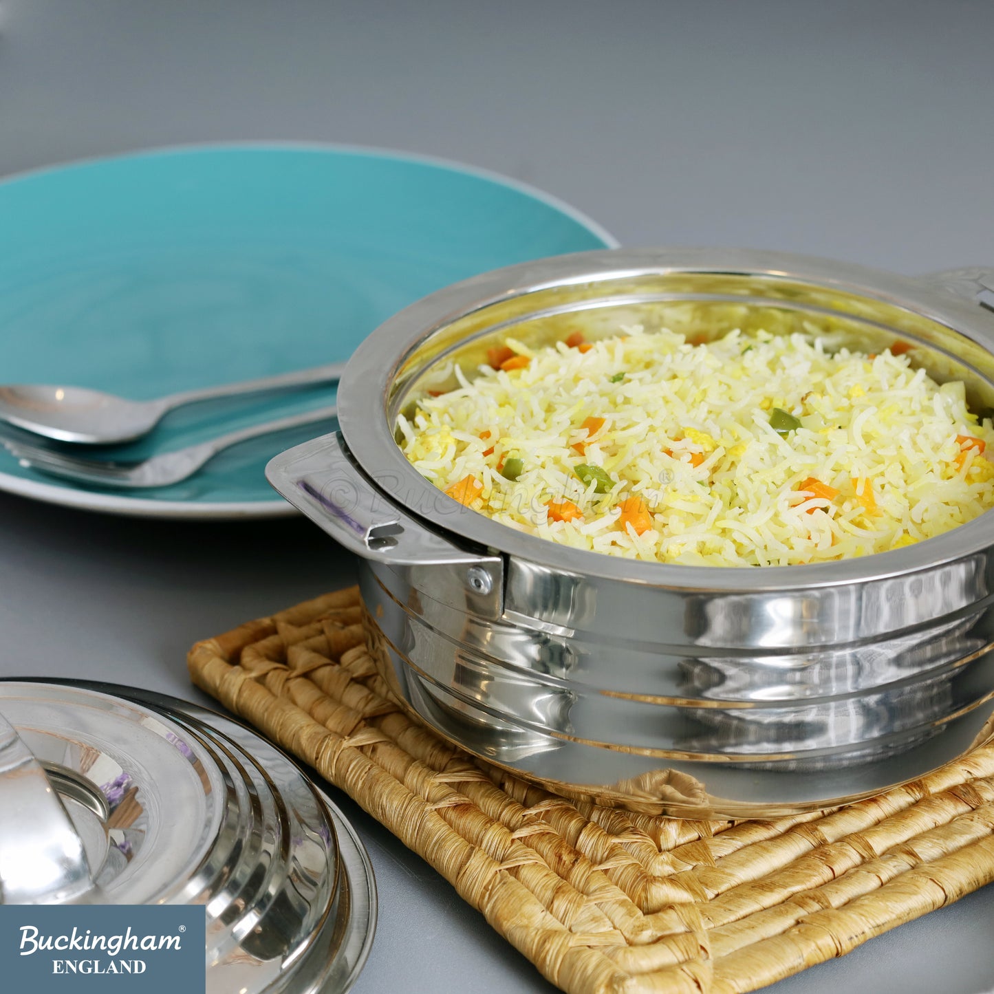 Buckingham Stainless Steel Double Wall Insulated Hotpot Ribbed Design