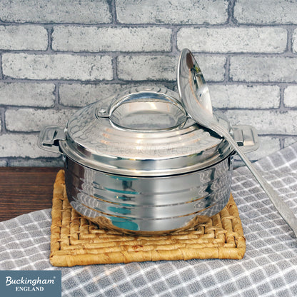 Buckingham Stainless Steel Double Wall Insulated Hotpot Ribbed Design