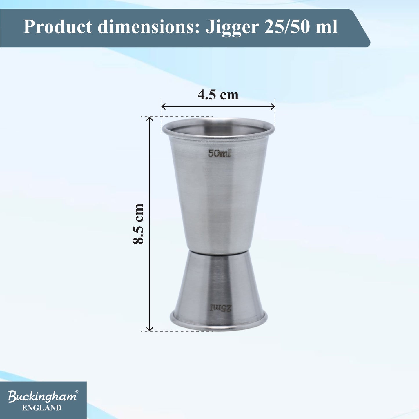 Buckingham Stainless Steel Double Jigger 25/50ml