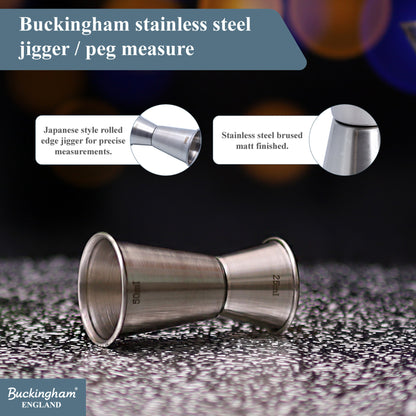 Buckingham Stainless Steel Double Jigger 25/50ml