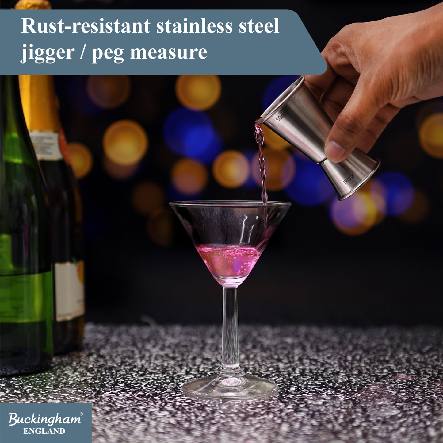 Buckingham Stainless Steel Double Jigger 25/50ml