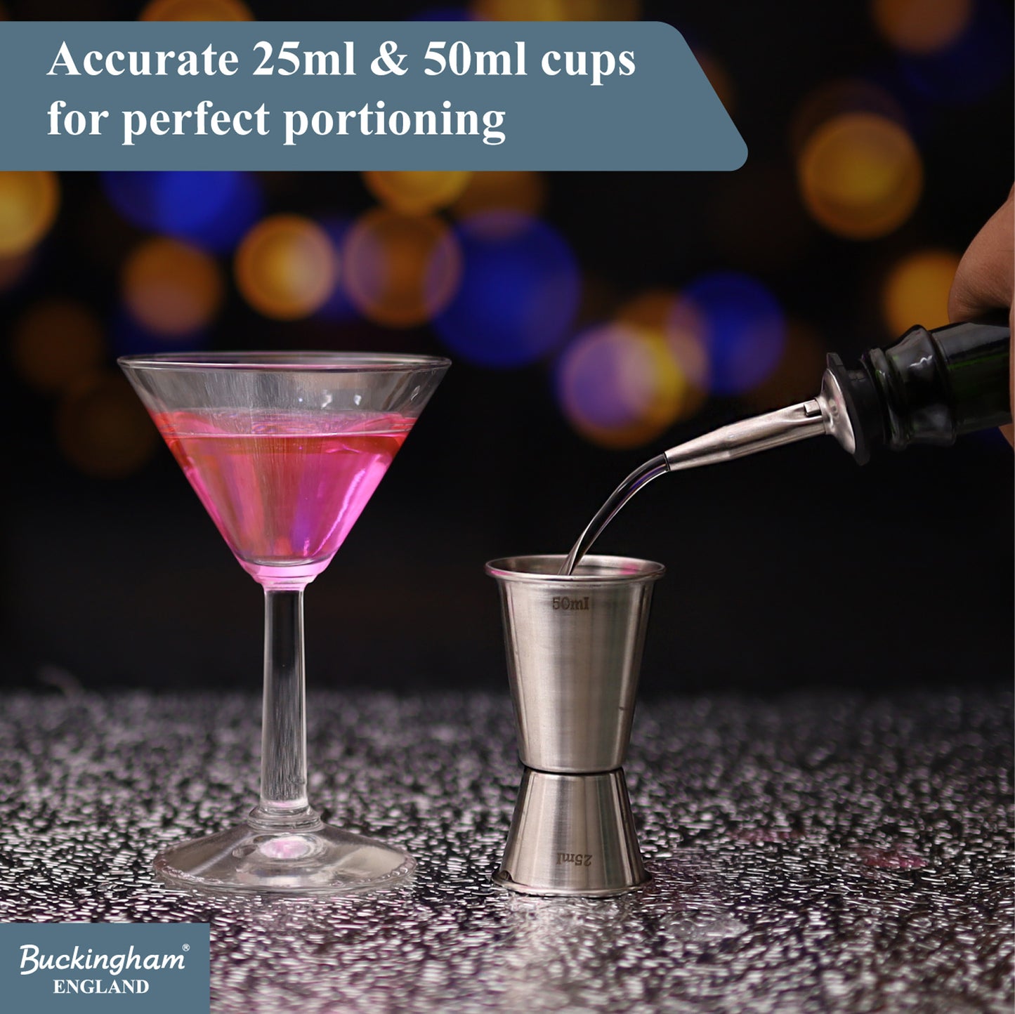 Buckingham Stainless Steel Double Jigger 25/50ml