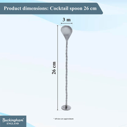 Buckingham Stainless Steel Spoon Cocktail Bar 26 cm
