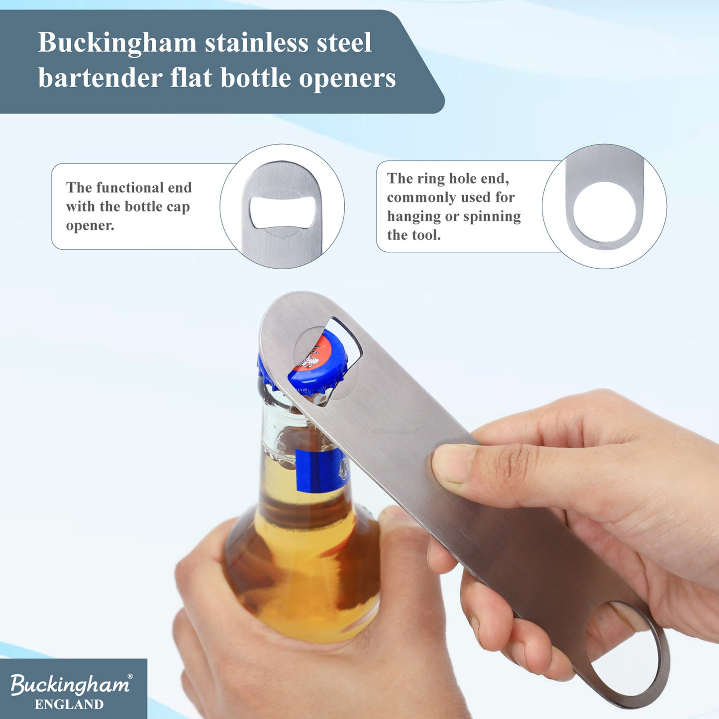 Buckingham Stainless Steel Multi Purpose Can and Bottle Opener 18 cm