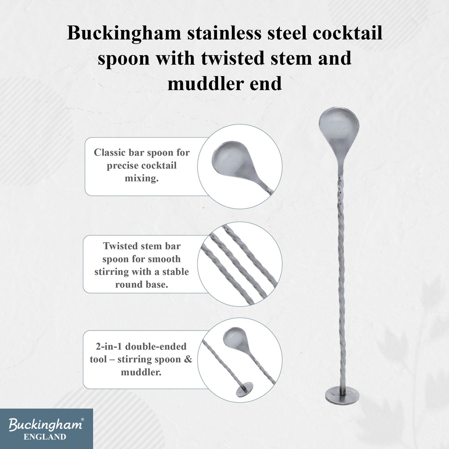 Buckingham 3 Piece Stainless Steel Bar Set (25 / 50 ml)