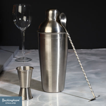 Buckingham 3 Piece Stainless Steel Bar Set (25 / 50 ml)