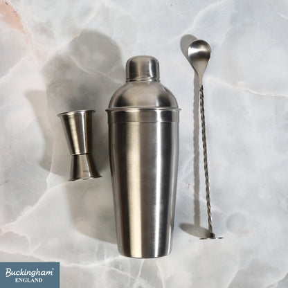 Buckingham 3 Piece Stainless Steel Bar Set (25 / 50 ml)