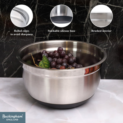 Buckingham Deep salad / mixing bowl with black silicone cladding