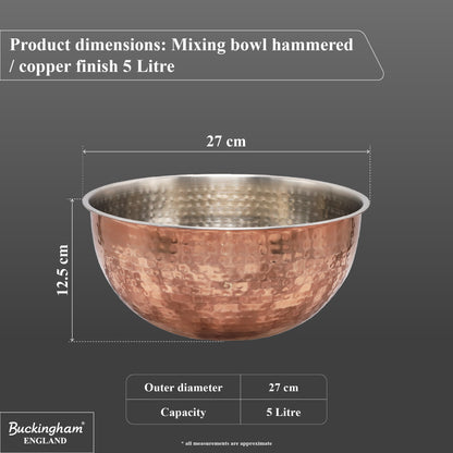 Buckingham Stainless Steel Copper Mixing Bowl for Baking