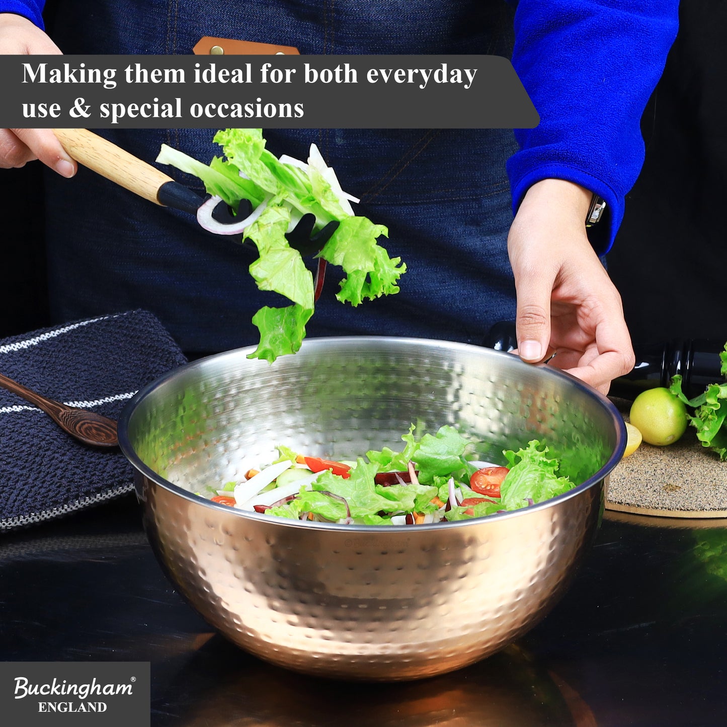 Buckingham Stainless Steel Copper Mixing Bowl for Baking