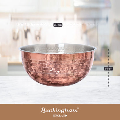 Buckingham Stainless Steel Mixing Bowl Elegant Hammered Copper Finish